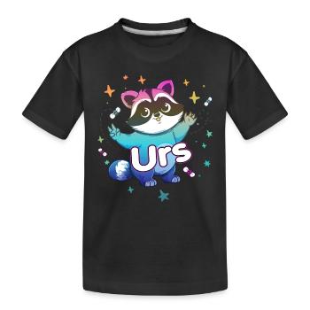 URS - Beau nom de garçon avec un raton laveur mignon - T-shirt bio Premium Enfant - noir - Devant