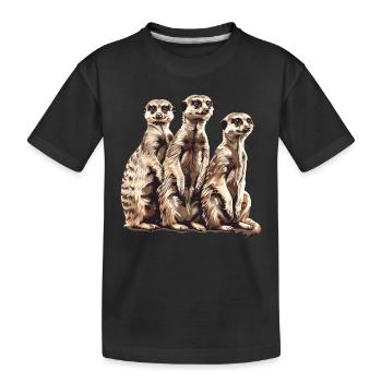 Trois suricates - T-shirt bio Premium Enfant - noir - Devant