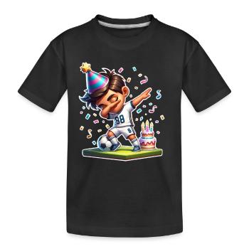 Fußball Geburtstag Kinder - Kinder Premium Bio T-Shirt - Schwarz - Vorne