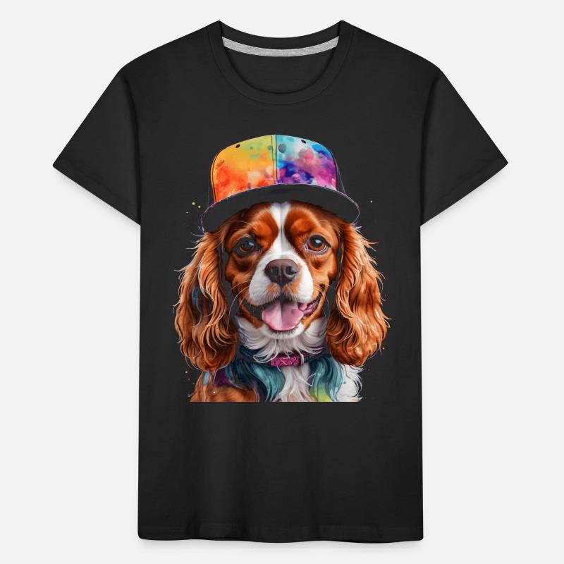 Cavalier King Charles Spaniel Snapback Cap Hund Kinder Premium Bio T-Shirt