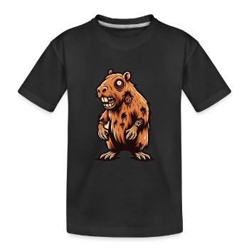 Zombie Capybara Wasserschwein Liebhaber Halloween - Kinder Premium Bio T-Shirt - Schwarz - Vorne