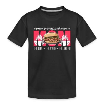 Pulled Pork BBQ Enthusiast Mom Loves Grilled Meat - Kids' Premium Organic T-Shirt - black - Front