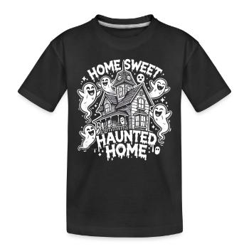 Spooky Halloween haunted house - Kids' Premium Organic T-Shirt - black - Front