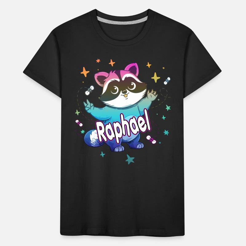 RAPHAËL - Beau nom de garçon avec un raton laveur mignon T-shirt bio Premium Enfant