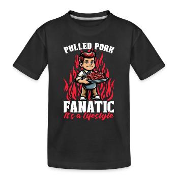 Pulled Pork Fanatic It's a Lifestyle Grilled Meat - Kids' Premium Organic T-Shirt - black - Front