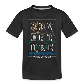 Abenteuer Outdoor - Kinder Premium Bio T-Shirt - Schwarz - Vorne