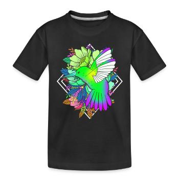 Hummingbird - Kids' Premium Organic T-Shirt - black - Front