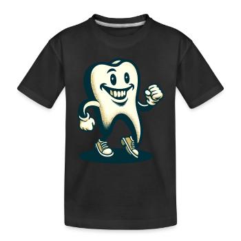 Unheimliche Verkleidung Halloween Zahn - Kinder Premium Bio T-Shirt - Schwarz - Vorne