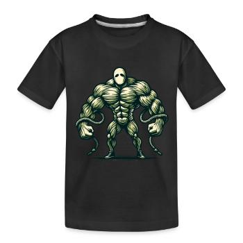 Muskulöser Bodybuilder Halloweenkostüm Gruselig - Kinder Premium Bio T-Shirt - Schwarz - Vorne