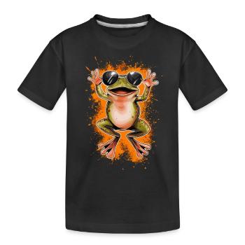 Ästhetischer Frosch Frösche für einen Frosch - Kinder Premium Bio T-Shirt - Schwarz - Vorne