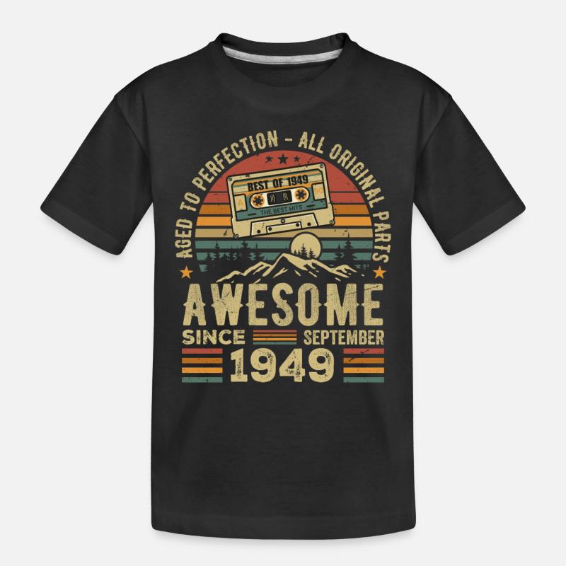 September 1949 Geburtstagsgeschenk September 1949 - Kinder Premium Bio T-Shirt - Schwarz