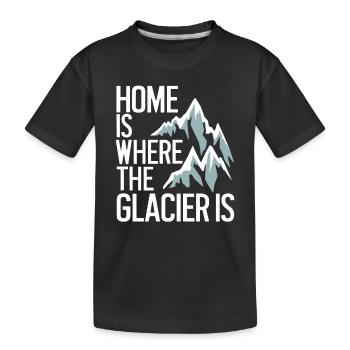 Souvenir d’Islande : la maison est là où se trouve le glacier - T-shirt bio Premium Enfant - noir - Devant