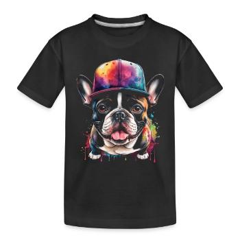 Bouledogue Français Snapback Cap Frenchie Dog - T-shirt bio Premium Enfant - noir - Devant