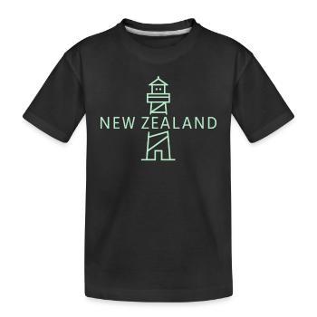 Souvenir Nouvelle-Zélande - Phare de Nouvelle-Zélande - T-shirt bio Premium Enfant - noir - Devant