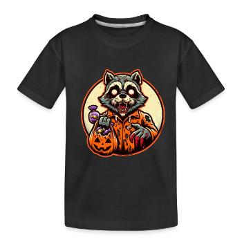 Zombie Waschbär Lustiger Waschbären Liebhaber - Kinder Premium Bio T-Shirt - Schwarz - Vorne