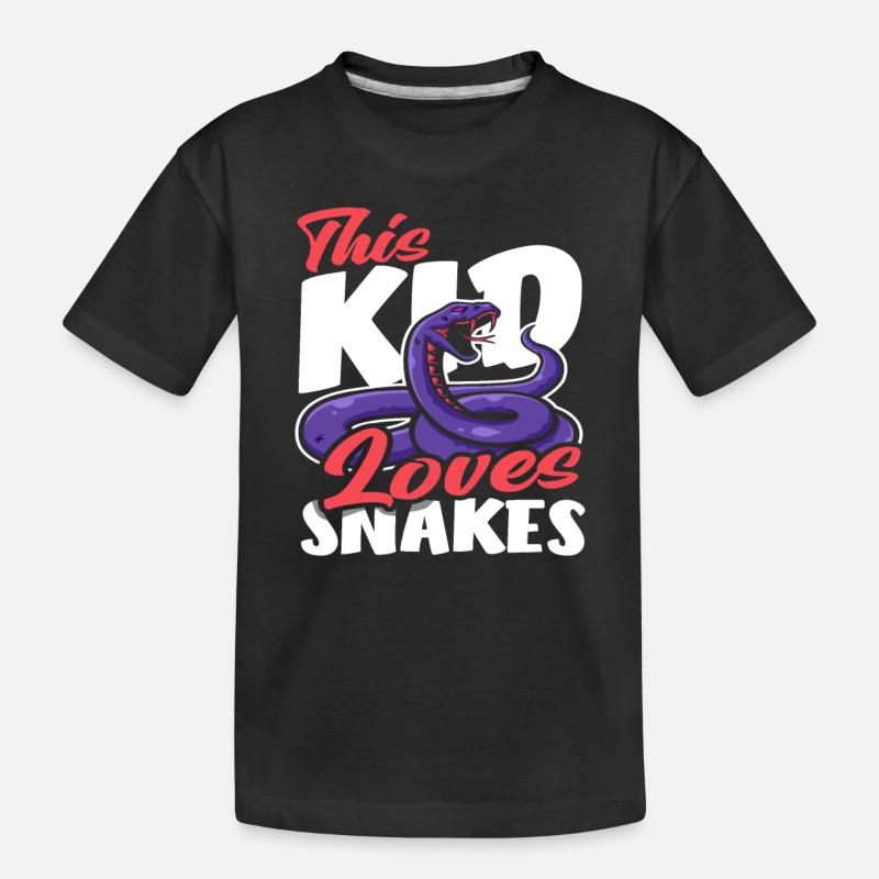 Schlange Kinder Mädchen Junge - Kinder Premium Bio T-Shirt - Schwarz