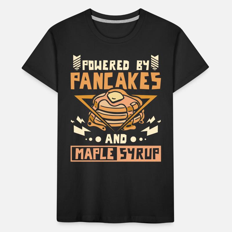 Powered by pancakes and maple syrup Kids' Premium Organic T-Shirt