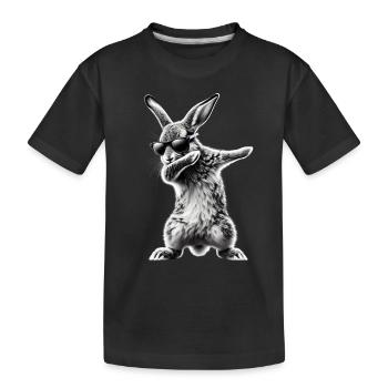 Funny Dabbing Rabbit Animal Lover Animals - Kids' Premium Organic T-Shirt - black - Front