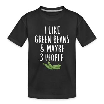 Grüne Bohnen - Kinder Premium Bio T-Shirt - Schwarz - Vorne
