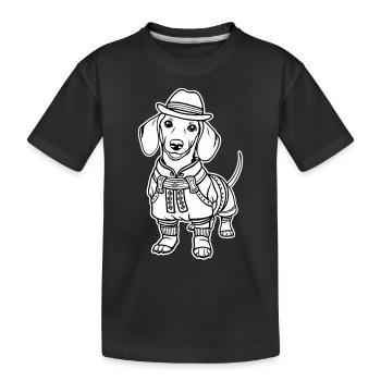 Teckel En Costumes Traditionnels Teckel Bavarois - T-shirt bio Premium Enfant - noir - Devant