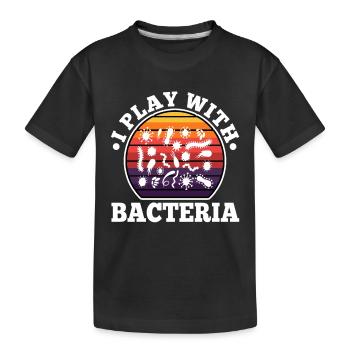 Je joue avec les bactéries - T-shirt bio Premium Enfant - noir - Devant