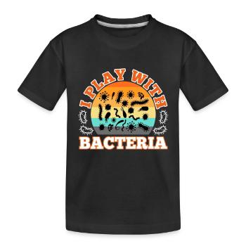 Je joue avec les bactéries - T-shirt bio Premium Enfant - noir - Devant