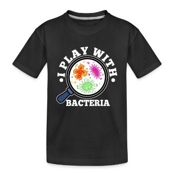 Je joue avec les bactéries - T-shirt bio Premium Enfant - noir - Devant