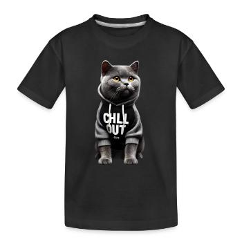 Drôle Britannique Shorthair Chill Out Chat Chill Out - T-shirt bio Premium Enfant - noir - Devant
