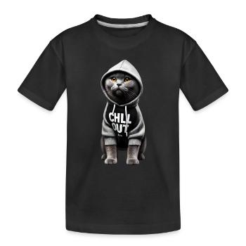 Drôle Britannique Shorthair Chill Out Chat Chill Out - T-shirt bio Premium Enfant - noir - Devant