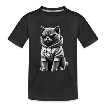 Drôle Britannique Shorthair Chill Out Chat Chill Out - T-shirt bio Premium Enfant - noir - Devant