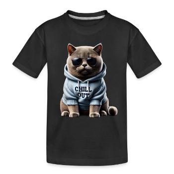 Drôle Britannique Shorthair Chill Out Chat Chill Out - T-shirt bio Premium Enfant - noir - Devant