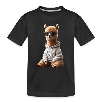 Drôle d’alpaga Chill Out Amoureux des animaux Chill - T-shirt bio Premium Enfant - noir - Devant