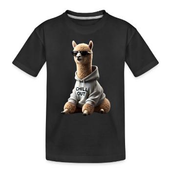 Drôle d’alpaga Chill Out Amoureux des animaux Chill - T-shirt bio Premium Enfant - noir - Devant