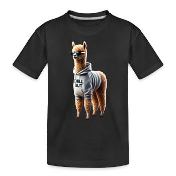 Drôle d’alpaga Chill Out Amoureux des animaux Chill - T-shirt bio Premium Enfant - noir - Devant