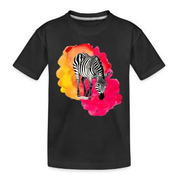Zebra Africa Wild Zoo Animals Stripes Colorful - Kids' Premium Organic T-Shirt - black - Front