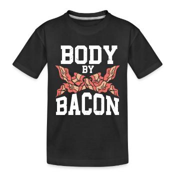 Body By Bacon - Kinder Premium Bio T-Shirt - Schwarz - Vorne