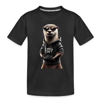 Drôle loutre Chill Out Amoureux des animaux Chill - T-shirt bio Premium Enfant - noir - Devant