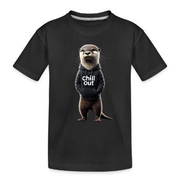 Drôle loutre Chill Out Amoureux des animaux Chill - T-shirt bio Premium Enfant - noir - Devant