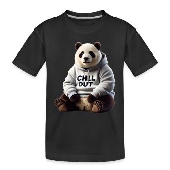 Drôle Panda Ours Chill Out Amoureux des animaux Chill - T-shirt bio Premium Enfant - noir - Devant