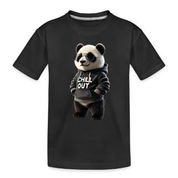 Drôle Panda Ours Chill Out Amoureux des animaux Chill - T-shirt bio Premium Enfant - noir - Devant