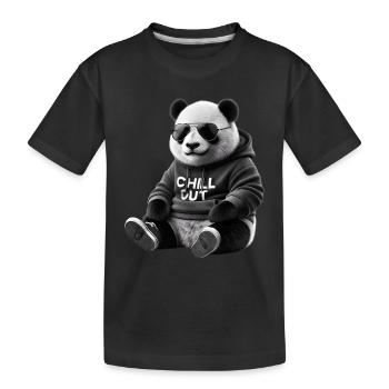 Drôle Panda Ours Chill Out Amoureux des animaux Chill - T-shirt bio Premium Enfant - noir - Devant