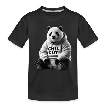 Drôle Panda Ours Chill Out Amoureux des animaux Chill - T-shirt bio Premium Enfant - noir - Devant