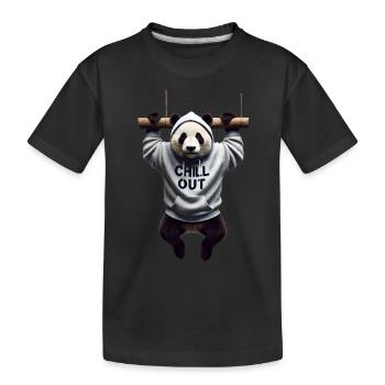 Drôle Panda Ours Chill Out Amoureux des animaux Chill - T-shirt bio Premium Enfant - noir - Devant