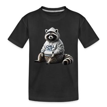Drôle raton laveur Chill Out Amoureux des animaux Chill - T-shirt bio Premium Enfant - noir - Devant