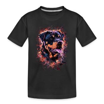 Rottweiler Art Drawing Abstract Dog - Kids' Premium Organic T-Shirt - black - Front