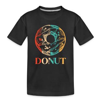 Retro Donut glasierter Maker Liebhaber Donut - Kinder Premium Bio T-Shirt - Schwarz - Vorne