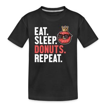 Eat Sleep Donuts Repeat Donuts Maker glasiert - Kinder Premium Bio T-Shirt - Schwarz - Vorne