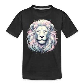 Lion blanc dans le style de l’art pastel - T-shirt bio Premium Enfant - noir - Devant