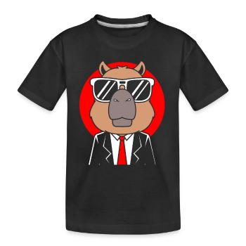Capybara Gentleman - Kinder Premium Bio T-Shirt - Schwarz - Vorne