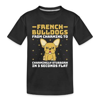 Les bouledogues français : du charmant au charmant stubbo - T-shirt bio Premium Enfant - noir - Devant